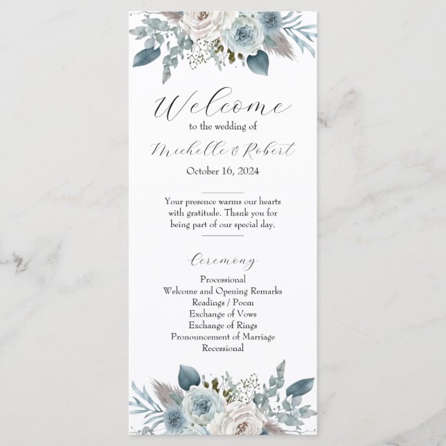 Wedding Program (4"x9") Programme (Front)