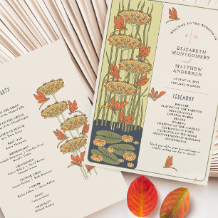Wedding Program Art Nouveau Dragonflies Invitation