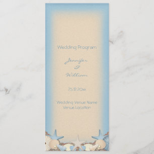 Wedding Program Beautiful Tropical Beach Shells Programme