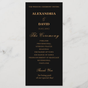 Wedding Program Black Red Dark Floral Programme