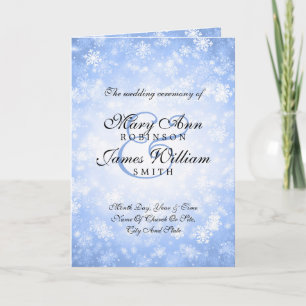 Wedding Program Blue Winter Wonderland Sparkle Programme