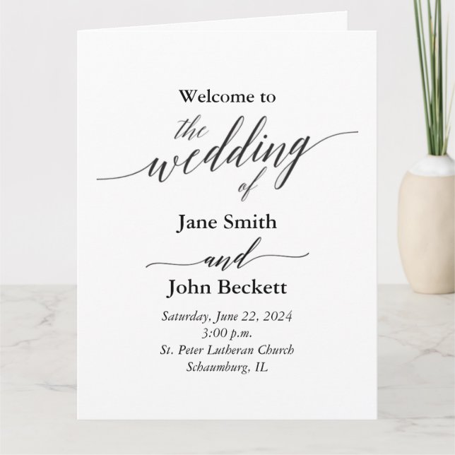 Wedding Program Card (Front)