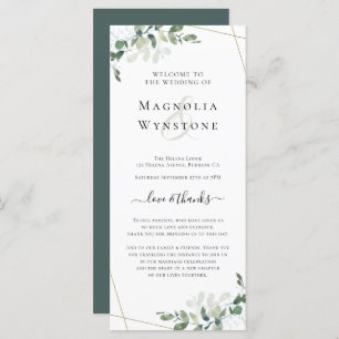 Wedding Program Card Eucalyptus Greenery
