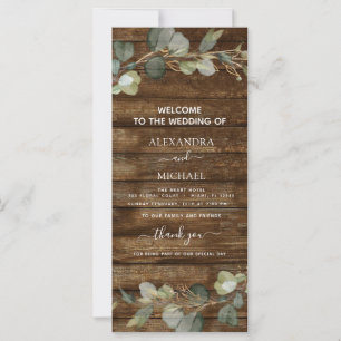 Wedding Program Card Eucalyptus Rustic Country