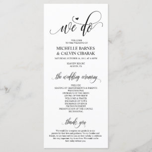 Wedding program card in modern design  v3
