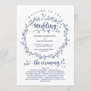 Wedding program card rustic theme TED418A_1