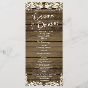 Wedding Program Country Barn Romance Programme