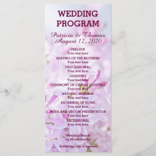 Wedding Program customisable Programme