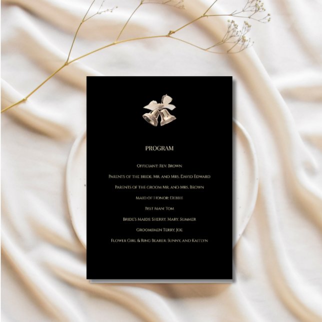 Wedding Program Elegant Black And Gold Programme (Creator Uploaded)