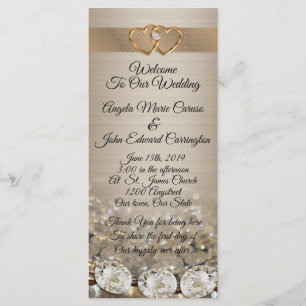 Wedding Program elegant diamonds on satin Programme