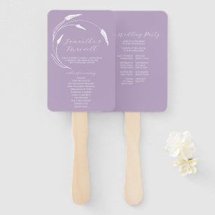 Wedding Program Fan Lavender Line Art