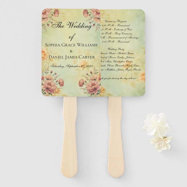 Wedding Program Fans (Front and Back)