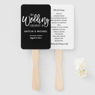 Wedding Program Fans   Brush Script (Black)