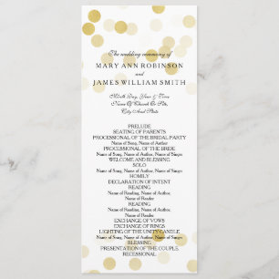 Wedding Program Faux Gold Foil Glitter Lights Programme