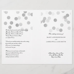 Wedding Program Faux Silver Foil Glitter Lights
