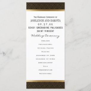 Wedding Program   Formal Golden Geometric on Black Programme