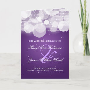 Wedding Program Glow & Sparkle Purple Programme