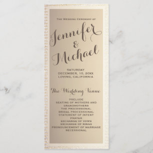 Wedding Program   Gold and Tan Programme