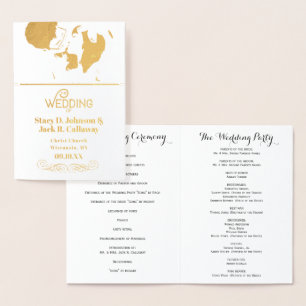 WEDDING PROGRAM Gold Confetti Typography