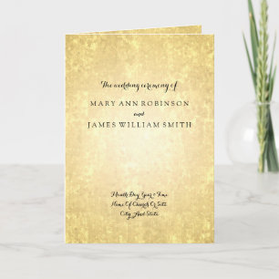 Wedding Program Gold Foil Look Stars Confetti Programme
