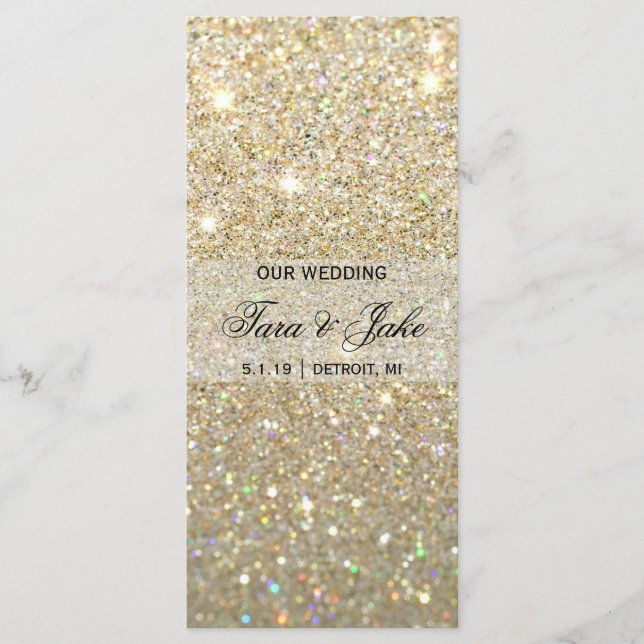 Wedding Program - Gold Glit Fab Programme (Front)