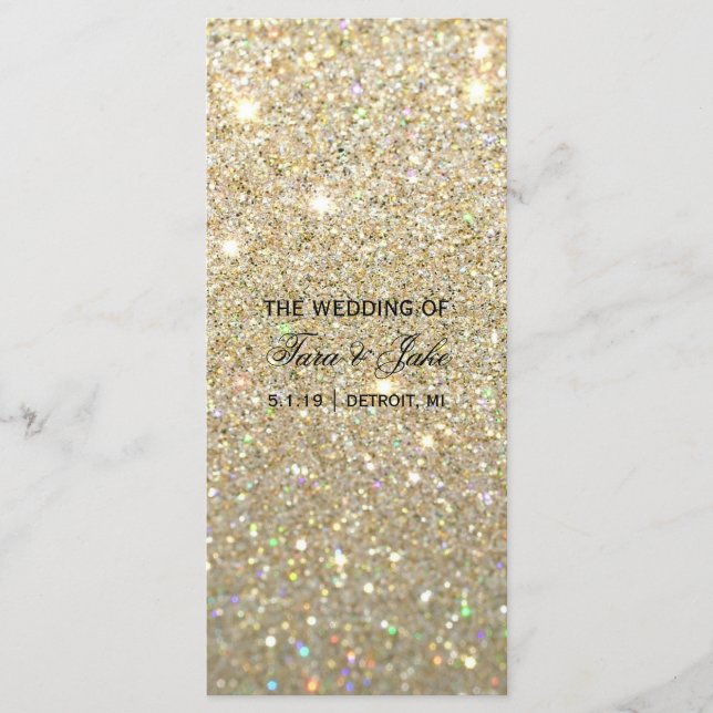 Wedding Program - Gold Glitter Fab Programme (Front)