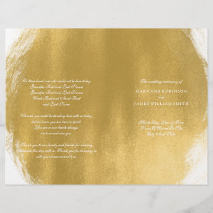 Wedding Program Gold Paint Look
