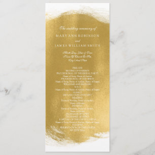 Wedding Program Gold Paint Look Programme