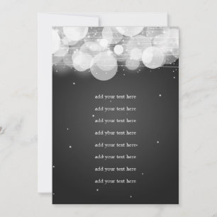 Wedding Program Insert Glow & Sparkle Black Invitation