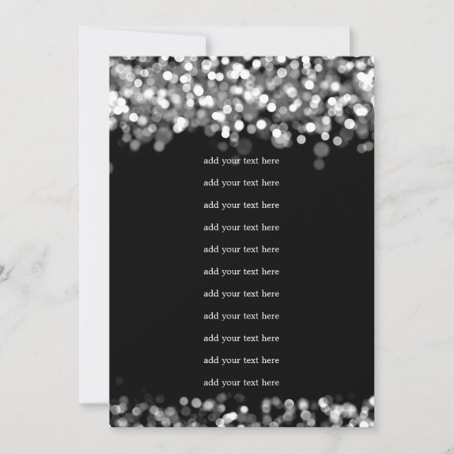 Wedding Program Insert Silver Lights Invitation (Front)