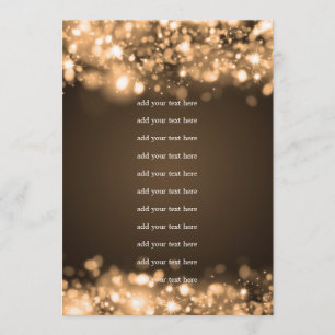 Wedding Program Insert Sparkling Lights Gold Invitation