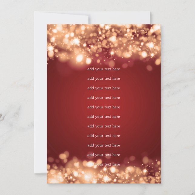Wedding Program Insert Sparkling Lights Gold Invitation (Front)