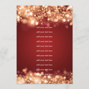 Wedding Program Insert Sparkling Lights Gold Invitation