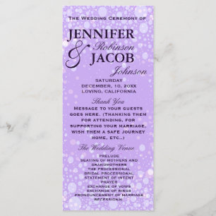 Wedding Program   Lavender Champagne Bubbles Programme