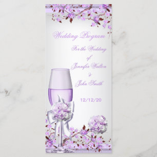 Wedding Program Lavender Purple Lilac Blossom 4 Programme