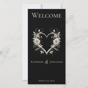 Wedding Program-Modern Flowers with a Heart