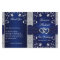 Wedding Program | Navy, Silver Floral, Hearts