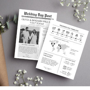 Wedding Program Newspaper Timeline Flyer