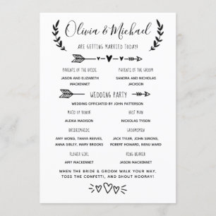 Wedding Program Order of Events Invitation