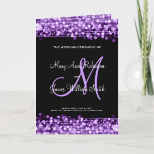 Wedding Program Party Sparkles Purple Programme