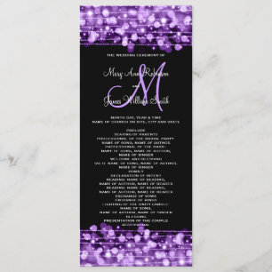 Wedding Program Party Sparkles Purple Programme