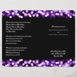 Wedding Program Purple Hollywood Glam