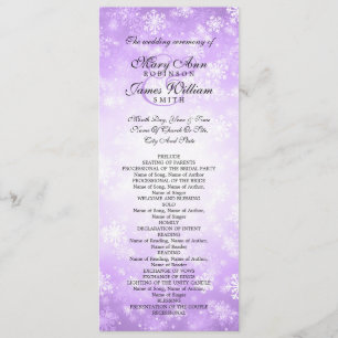 Wedding Program Purple Winter Wonderland Sparkle Programme