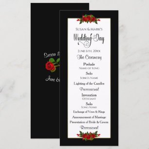 Wedding Program, Red Rose Collection Invitation