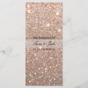 Wedding Program - Rose Gold Glitter Fab Programme