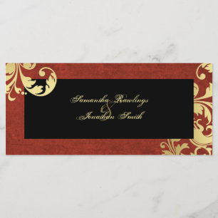 Wedding Program - Royal Red & Gold Shimmer Floral Programme