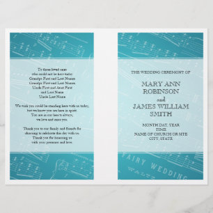 Wedding Program Sheet Music Blue