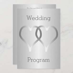 Wedding Program Silver Hearts Programme