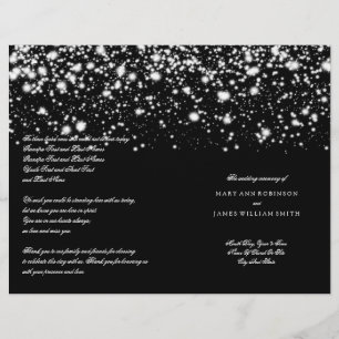 Wedding Program Silver Midnight Glam