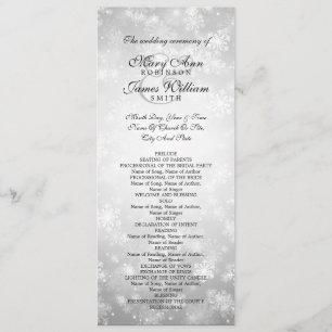 Wedding Program Silver Winter Wonderland Sparkle Programme